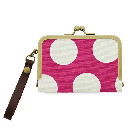 ストラップ付き横型がま口パスケース【帆布 在庫限り（アソート）】