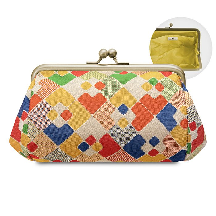 TAWARA型がま口コスメポーチ（中）【金襴・帯地（アソート）】