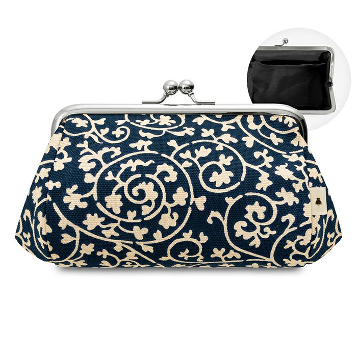 TAWARA型がま口コスメポーチ（中）【帆布 在庫限り（アソート）】