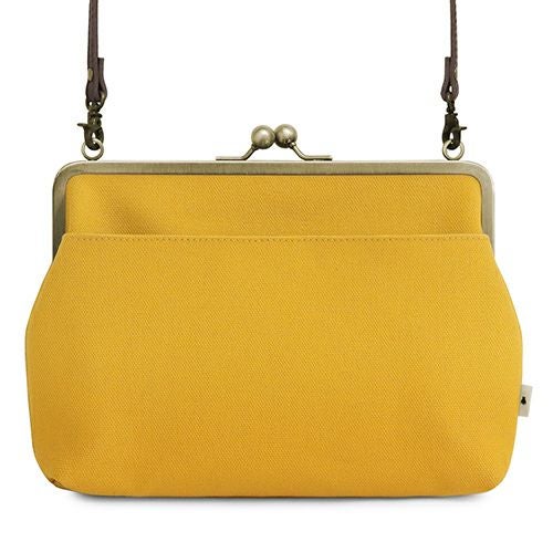 ポケット付きがま口スクエアポシェット【帆布 在庫限り（アソート）】