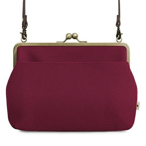 ポケット付きがま口スクエアポシェット【帆布 在庫限り（アソート）】