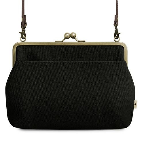 ポケット付きがま口スクエアポシェット【帆布 在庫限り（アソート）】