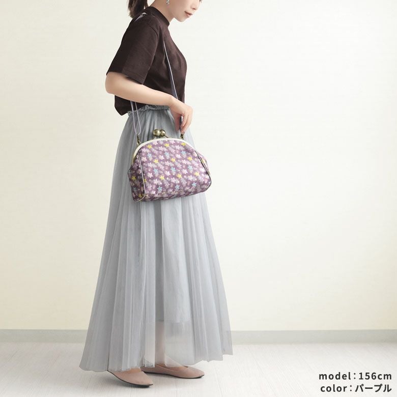 大玉がま口ポシェット【シャイニースター】