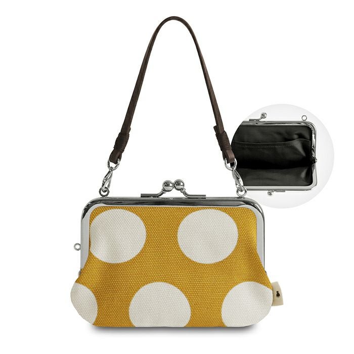 持ち手付き手提げがま口財布【帆布・綿布（アソート）】