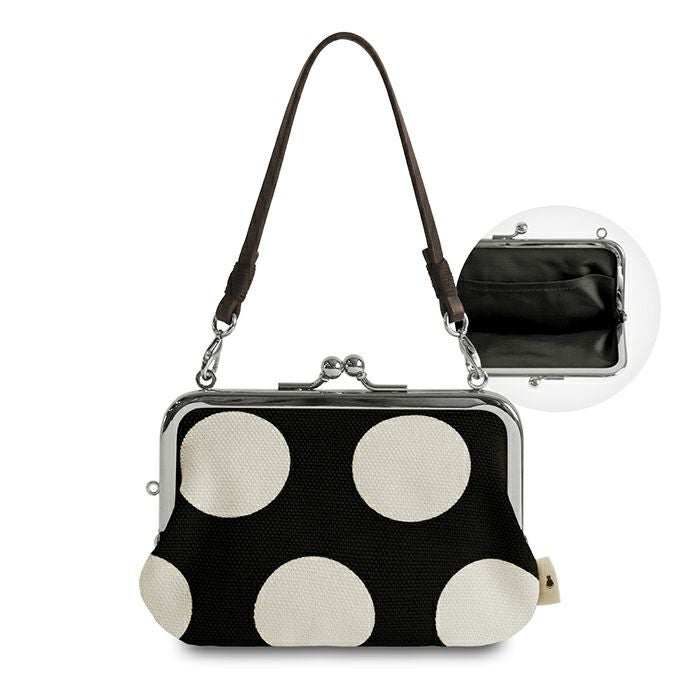 持ち手付き手提げがま口財布【帆布・綿布（アソート）】