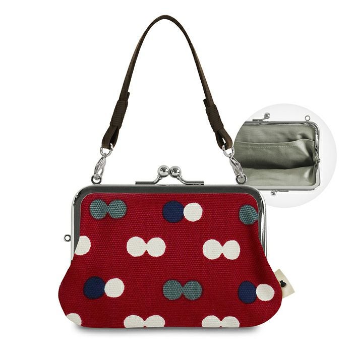 持ち手付き手提げがま口財布【帆布・綿布（アソート）】