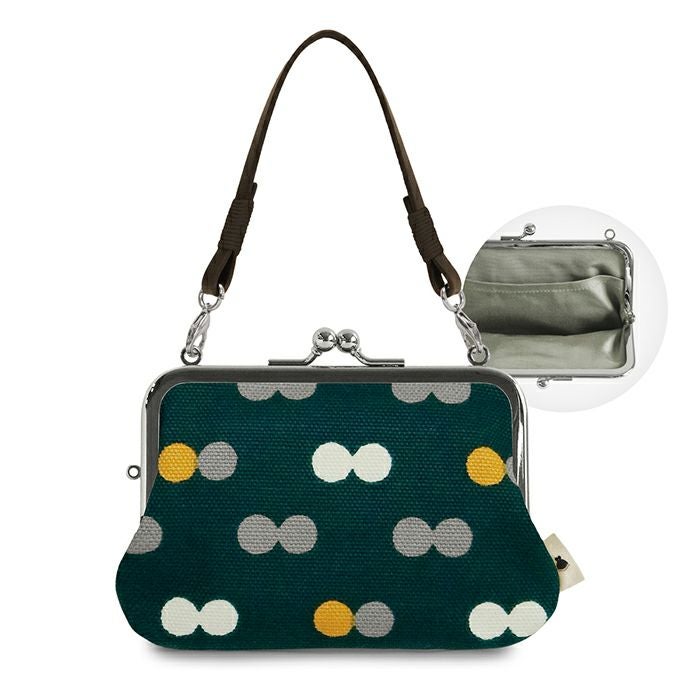 持ち手付き手提げがま口財布【帆布・綿布（アソート）】