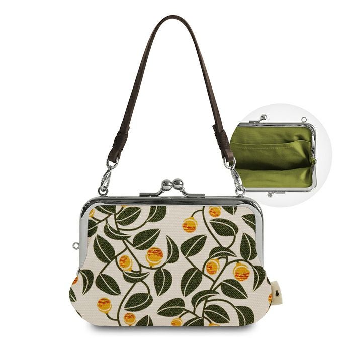 持ち手付き手提げがま口財布【帆布・綿布（アソート）】