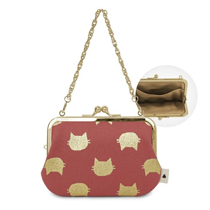 持ち手付き手提げがま口財布【帆布・綿布（アソート）】