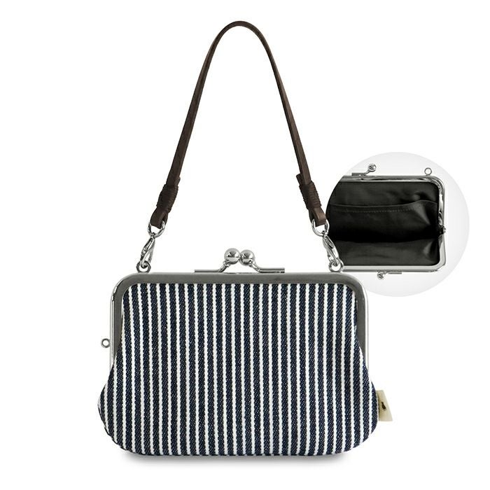 持ち手付き手提げがま口財布【帆布・綿布（アソート）】