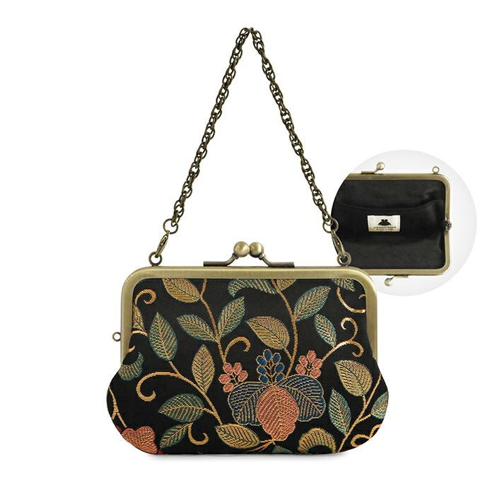 在庫商品】チェーン付き手提げがま口財布【金襴・帯地（アソート