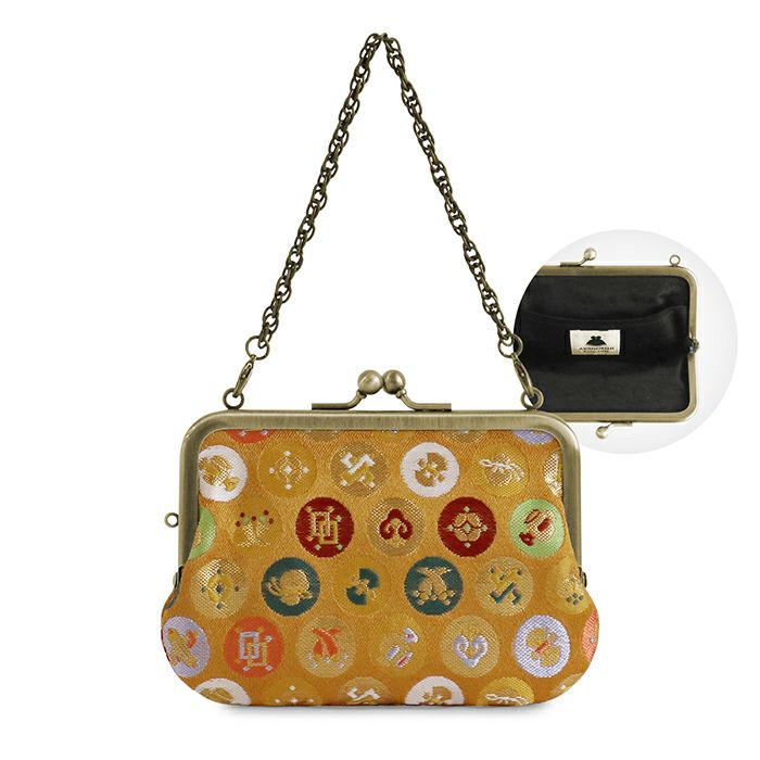 持ち手付き手提げがま口財布【金襴・帯地（アソート）】