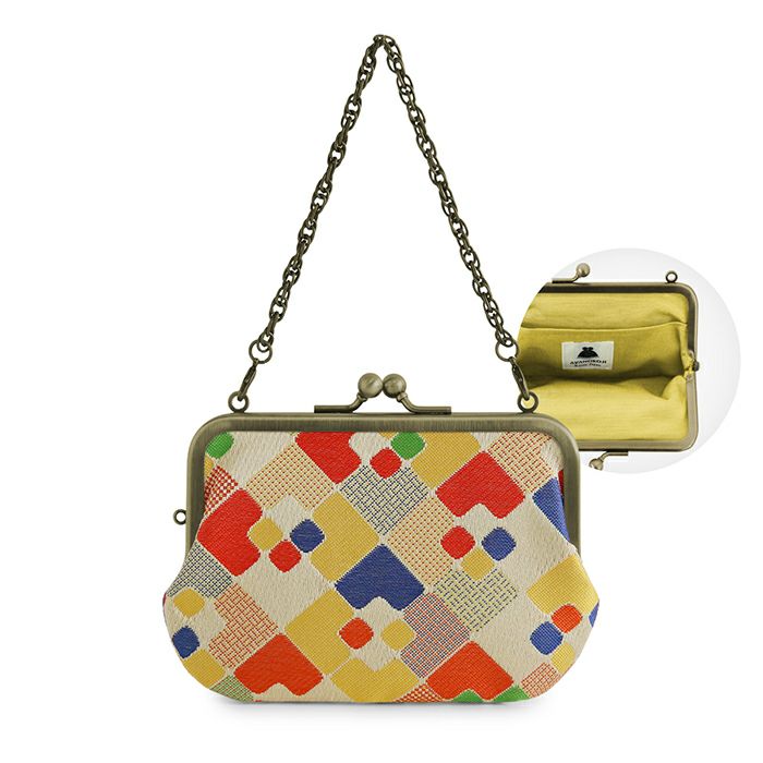 持ち手付き手提げがま口財布【金襴・帯地（アソート）】