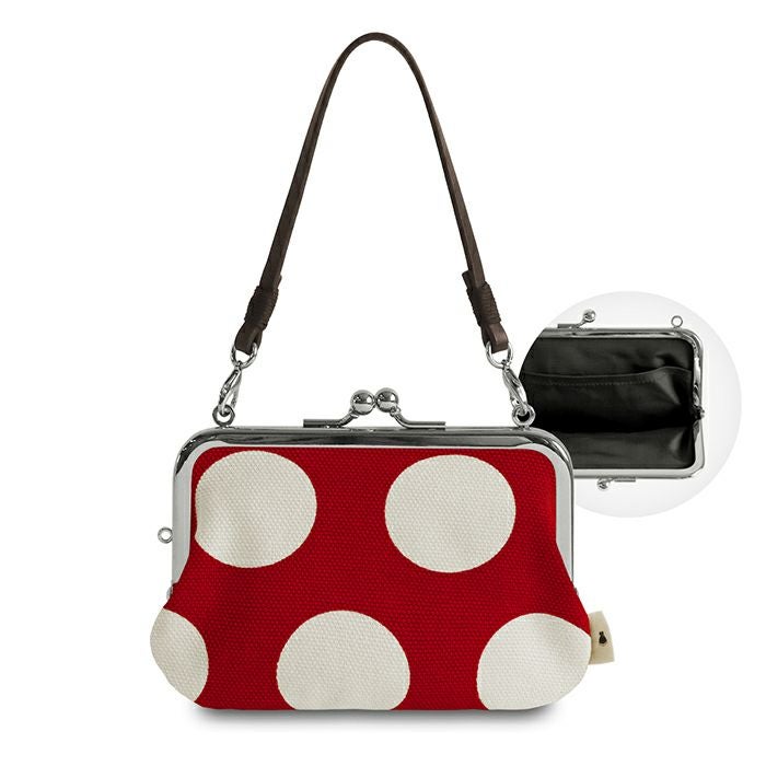 持ち手付き手提げがま口財布【帆布 在庫限り（アソート）】