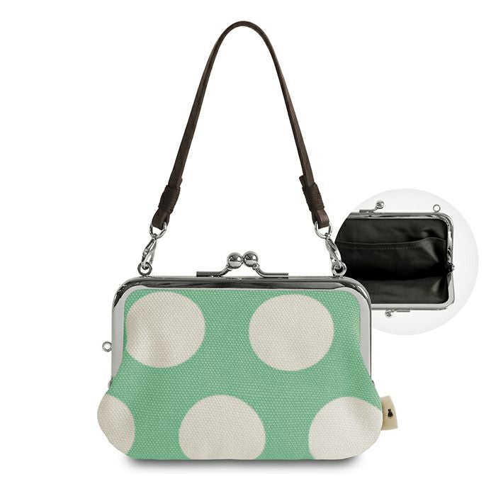 持ち手付き手提げがま口財布【帆布 在庫限り（アソート）】