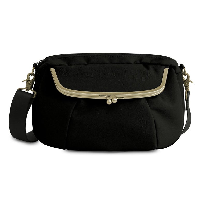 がま口ショルダーバッグころん【リンク】ブラック