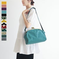 大玉がま口ショルダーバッグ【帆布・綿布（アソート）】メイン画像