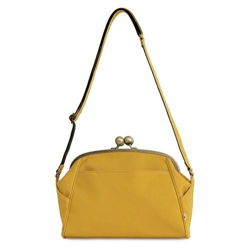 在庫商品】大玉がま口ショルダーバッグ【帆布・綿布（アソート