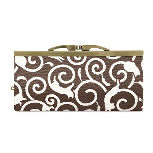 復刻型がま口長財布（マチなし）【ねこ唐草】