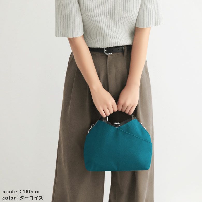 がま口レイヤードショルダーバッグ【Sarei リンク】