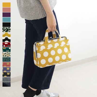 がま口手提げバッグ【帆布・綿布・デニム（アソート）】