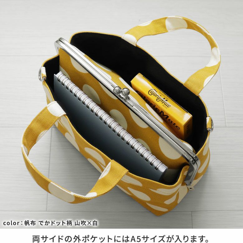 がま口手提げバッグ【帆布・綿布・デニム（アソート）】