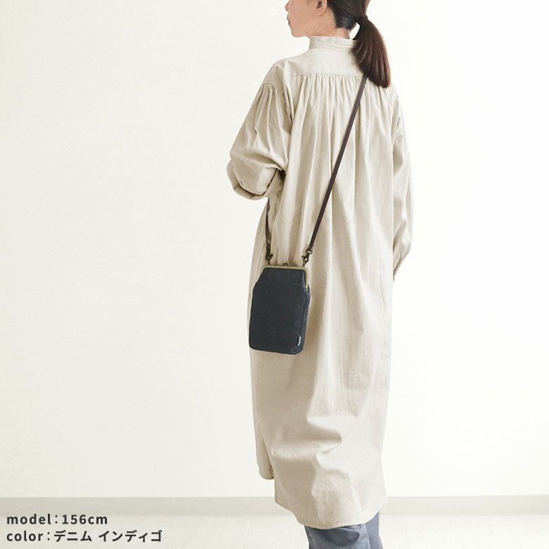 がま口お散歩ポシェット【帆布・綿布・デニム（アソート）】