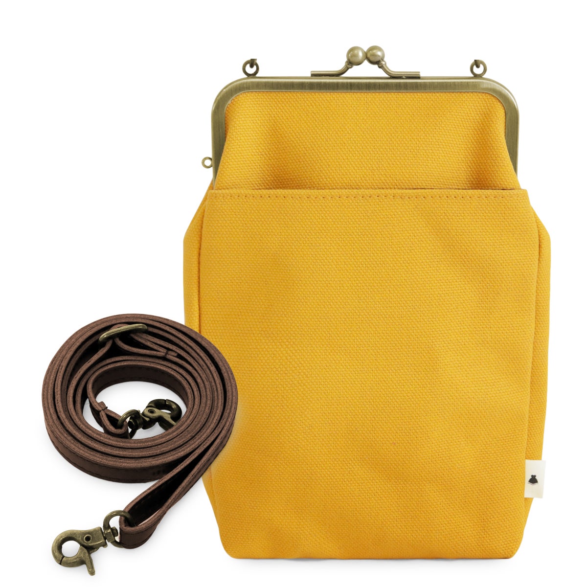 がま口お散歩ポシェット【帆布・綿布・デニム（アソート）】