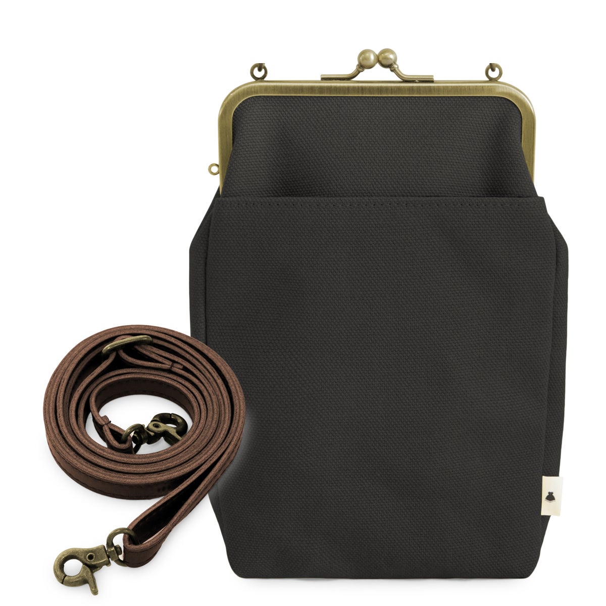 がま口お散歩ポシェット【帆布・綿布・デニム（アソート）】