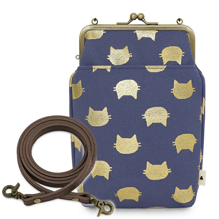 がま口お散歩ポシェット【帆布・綿布・デニム（アソート）】