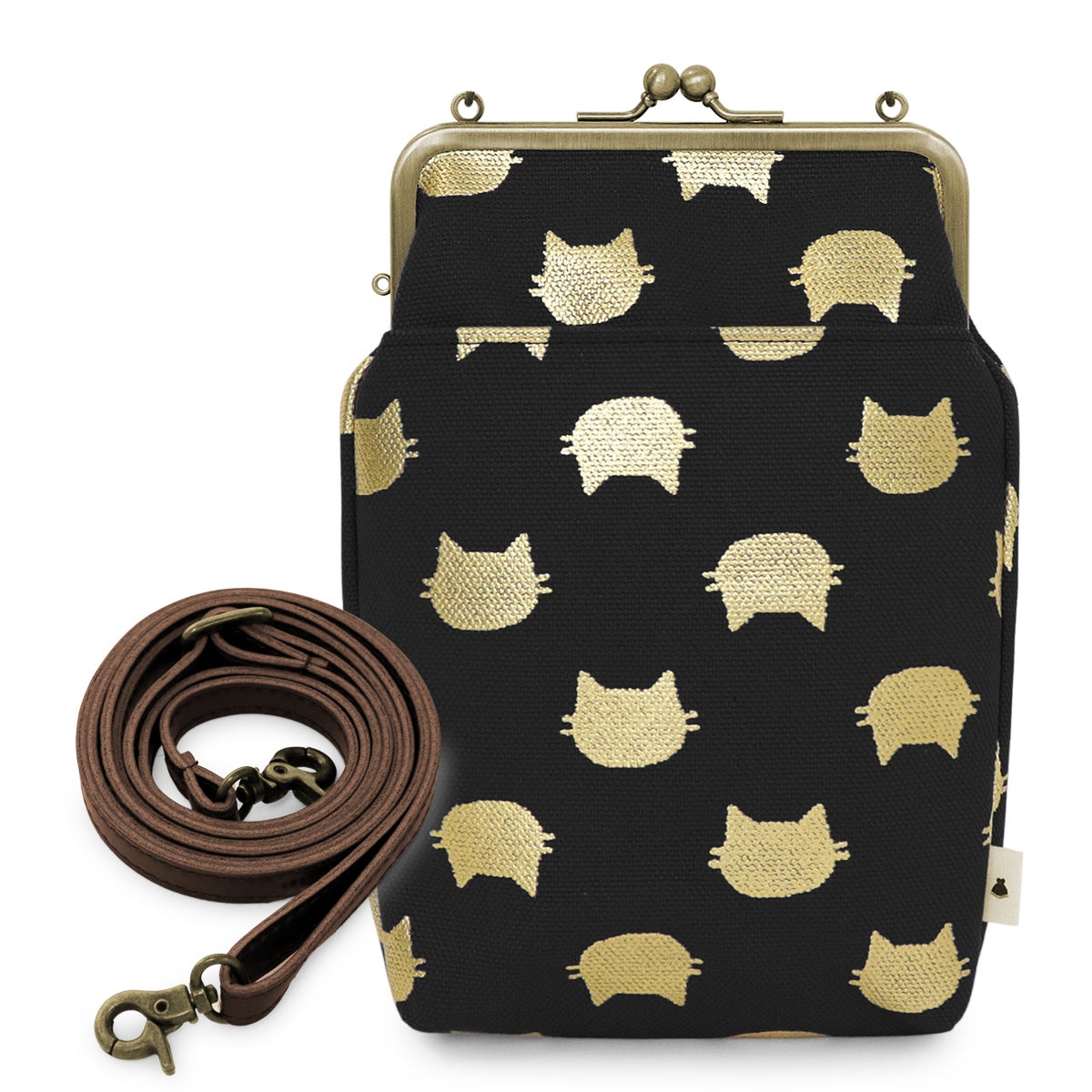 がま口お散歩ポシェット【帆布・綿布・デニム（アソート）】