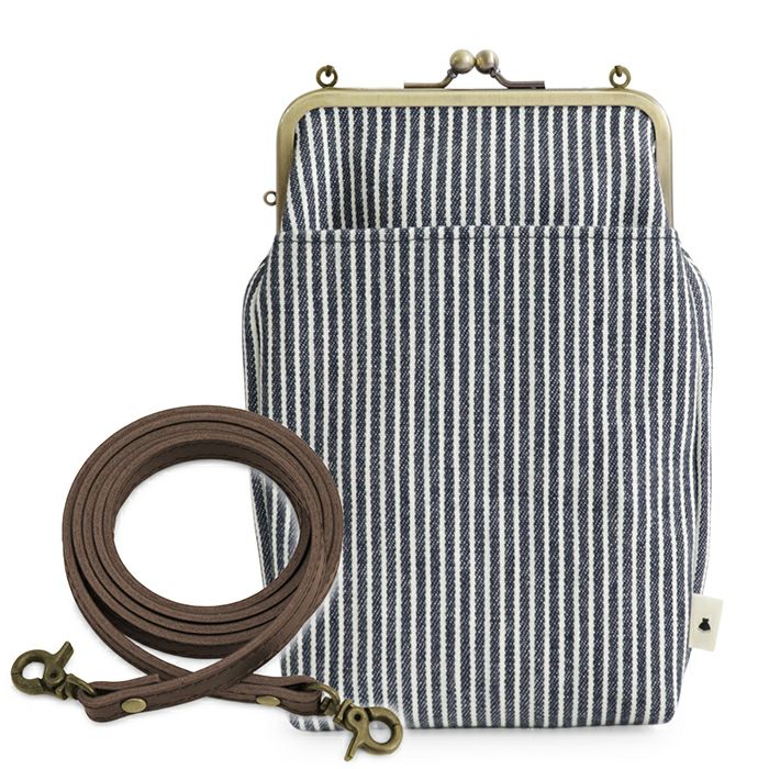 がま口お散歩ポシェット【帆布・綿布・デニム（アソート）】