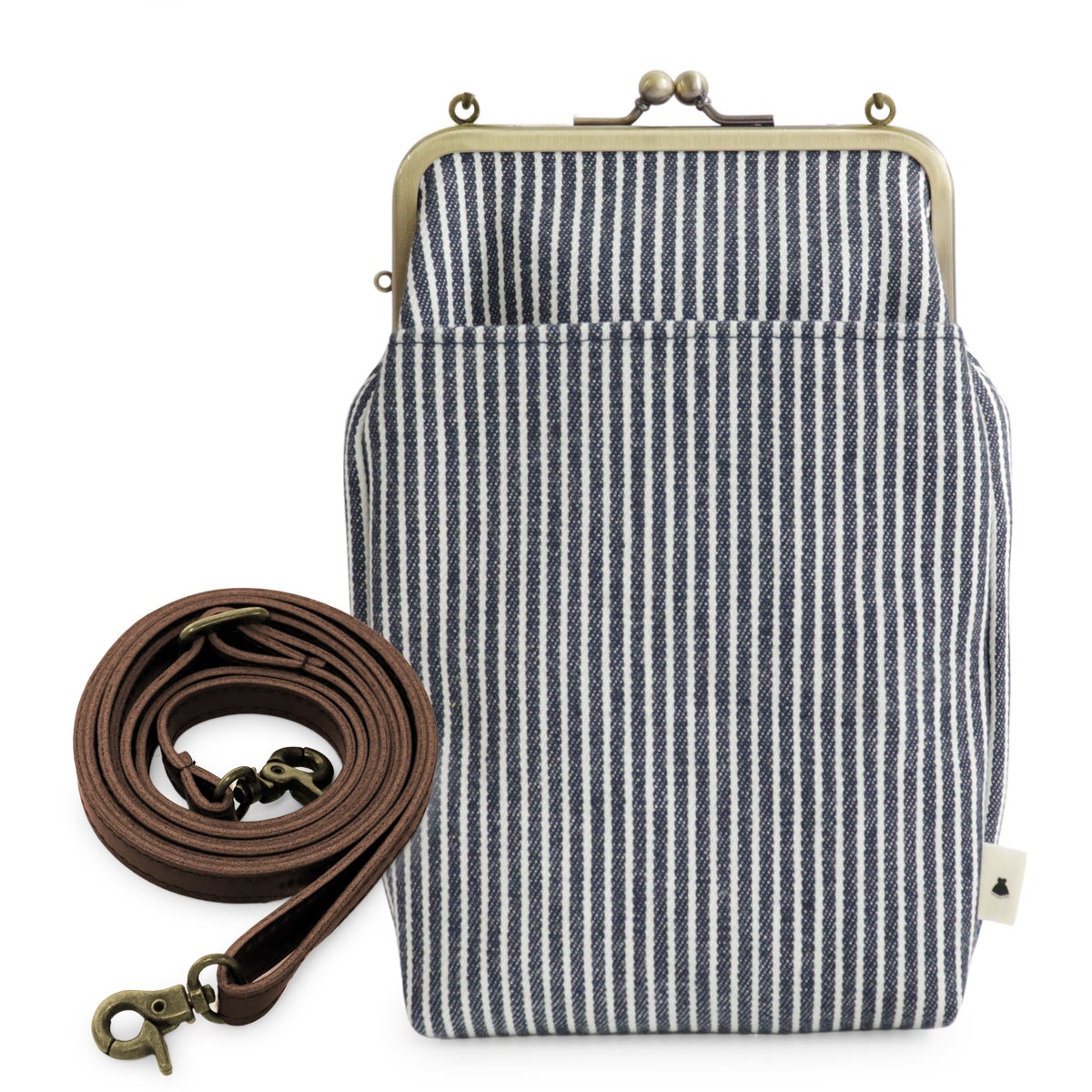 がま口お散歩ポシェット【帆布・綿布・デニム（アソート）】