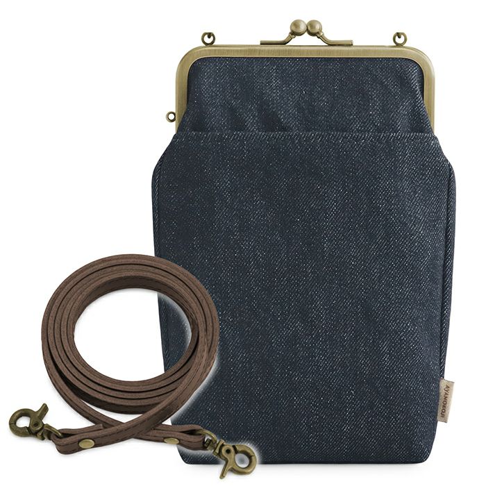 がま口お散歩ポシェット【帆布・綿布・デニム（アソート）】