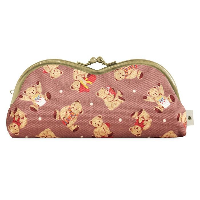 山型がま口メガネケース【テディベア】