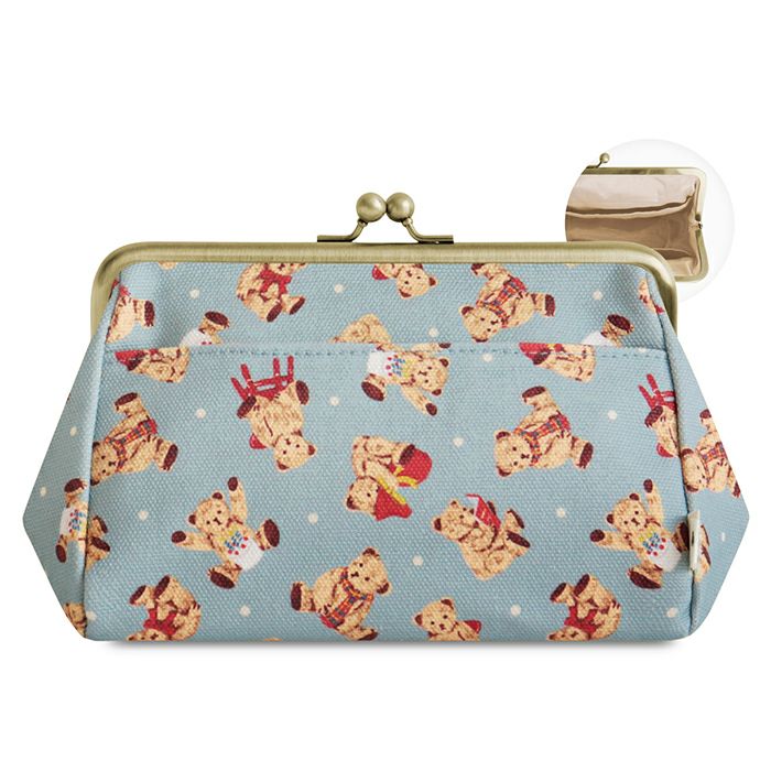 がま口トラベルポーチ（ライト）【テディベア】