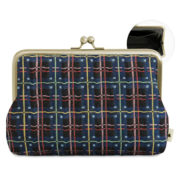 6寸がま口平ポーチ（マチあり）【ポップチェック】