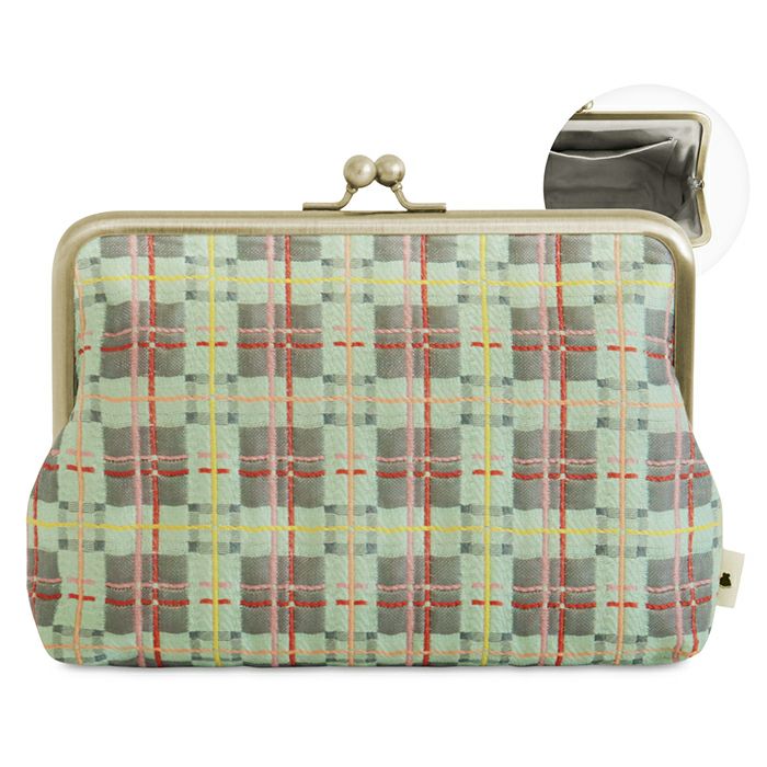 6寸がま口平ポーチ（マチあり）【ポップチェック】