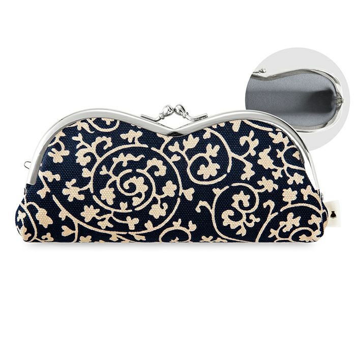 山型がま口メガネケース（裏地グレー）【在庫限り（アソート）】