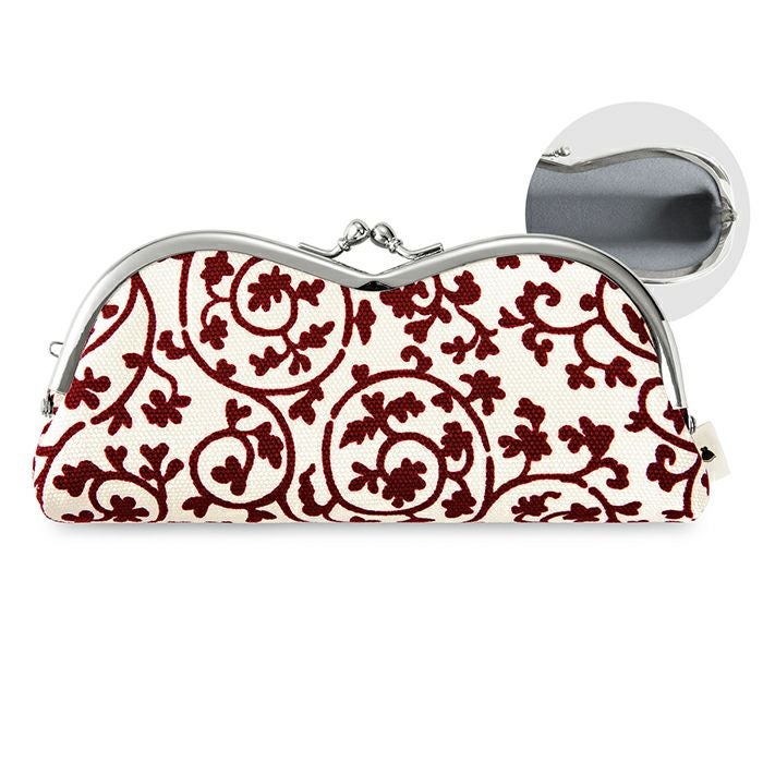 山型がま口メガネケース（裏地グレー）【在庫限り（アソート）】