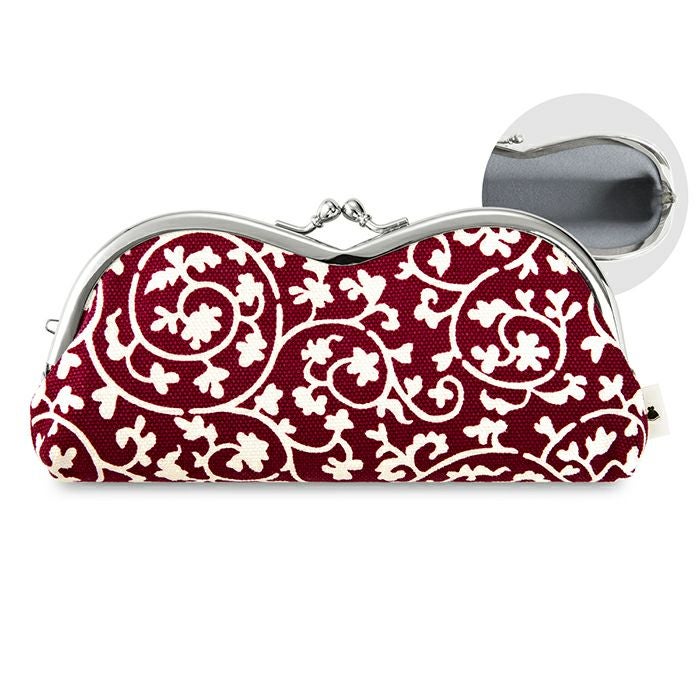 山型がま口メガネケース（裏地グレー）【在庫限り（アソート）】