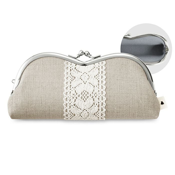 山型がま口メガネケース（裏地グレー）【在庫限り（アソート）】