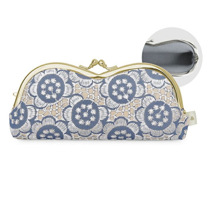 山型がま口メガネケース（裏地グレー）【在庫限り（アソート）】