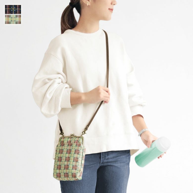 がま口お散歩ポシェット【ポップチェック】