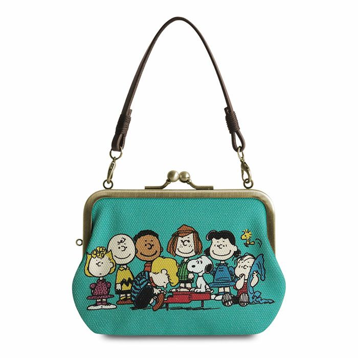 革ヒモ付き手提げがま口財布【PEANUTS_25AW(FRIENDS)】