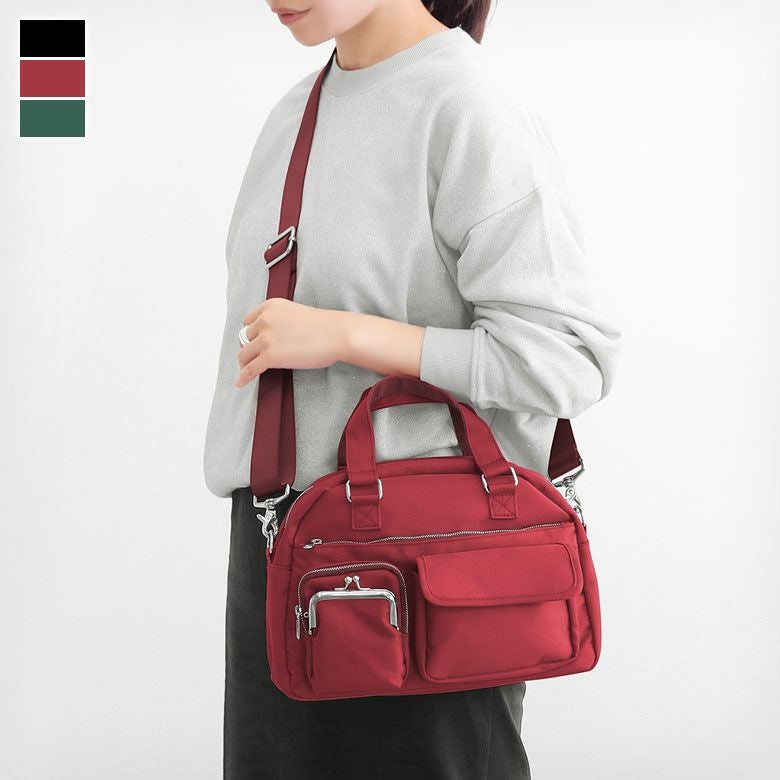 がま口ラウンドバッグマルチポッケ【Sarei NEUTRA】