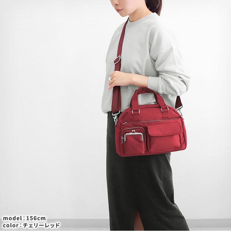 がま口ラウンドバッグマルチポッケ【Sarei NEUTRA】