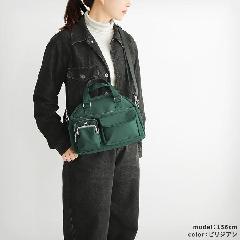 がま口ラウンドバッグマルチポッケ【Sarei NEUTRA】