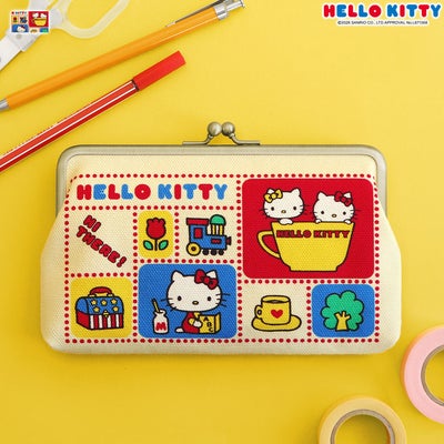 6寸がま口平ポーチ【HELLO KITTY70's】