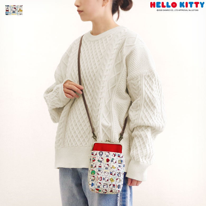 がま口お散歩ポシェット【HELLO KITTY70's】